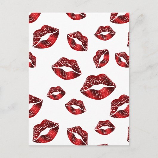 Postale Red Lips Baiser Motif Valentine's Day Carte postal (Devant)