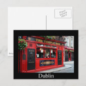 Postale Red Temple Bar pub dans Dublin carte avec texte (Devant / Derrière)
