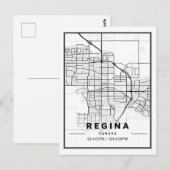 Postale Regina Saskatchewan Carte des villes de voyage (Devant / Derrière)