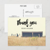 Postale Remerciements | CARTE POST MERCI MARIAGE (Devant / Derrière)
