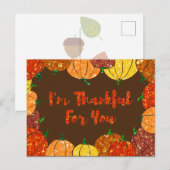 Postale Remerciements Pour Vous Carte De Jour D'Action De (Devant / Derrière)