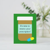 Postale Renouvellement d'ordonnance Pharmacie Carte postal (Debout devant)