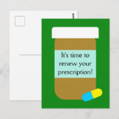 Postale Renouvellement d'ordonnance Pharmacie Carte postal (Devant / Derrière)