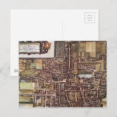 Postale Réplique carte de la ville de La Haye 1649 (Devant / Derrière)
