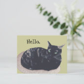Postale Repose Tortoise Shell Peinture Chat Bonjour Carte  (Debout devant)