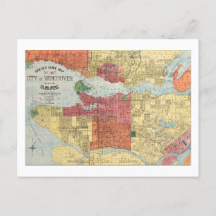 Postale Rétro 1914 Carte Ville de Vancouver Colombie-Brita