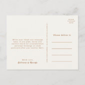 Postale Retro Beach | Carte de remerciement de mariage mar (Dos)