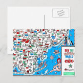 Postale Rétro carte de la bande dessinée 60s d'Athènes (Devant / Derrière)