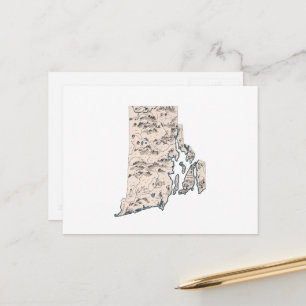 Postale Rhode Island Carte Vintage de l'image Little Rhody