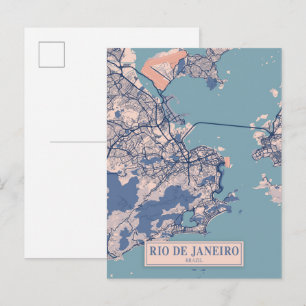 Postale Rio de Janeiro Brésil Carte de la ville venteuse V