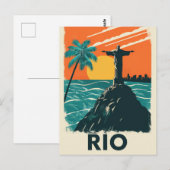 Postale Rio de Janeiro Brésil Christ rédempteur carte post (Devant / Derrière)