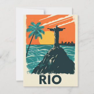 Postale Rio de Janeiro Brésil Christ rédempteur carte post