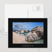 Postale Rochers à la plage de Cala Mariolu, carte noire de (Devant / Derrière)