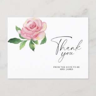 Postale Rose - carte de remerciement pour enterrement de v