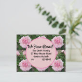 Postale Rose Rose Rose Nouvelle Adresse Carte Postale, Nou (Debout devant)