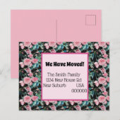 Postale Rose Roses Nouvelle Adresse Carte Postale, Nous Dé (Devant / Derrière)