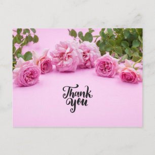 Postale Roses roses Carte de remerciements sur arrière - p