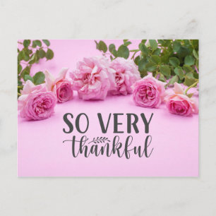Postale Roses roses Carte de remerciements sur arrière - p