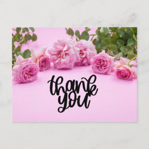 Postale Roses roses Carte de remerciements sur arrière - p