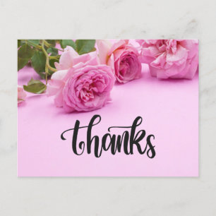 Postale Roses roses Carte de remerciements sur arrière - p