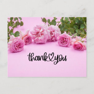Postale Roses roses Carte de remerciements sur arrière - p