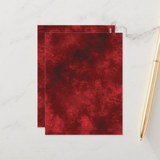 POSTALE ROUGE BLANC CRÉER VOTRE PROPRE CARTE POST (Devant/Arrière en situation)