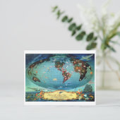 Postale Route vintage Carte du monde Voyage (Debout devant)