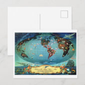 Postale Route vintage Carte du monde Voyage (Devant / Derrière)