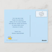 Postale Royal prince charmant garçons anniversaire carte d (Dos)