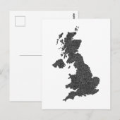 Postale Royaume-Uni Design de carte avec des frontières ca (Devant / Derrière)