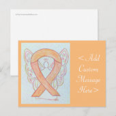 Postale Ruban de sensibilisation à la pêche ange Carte pos (Devant / Derrière)