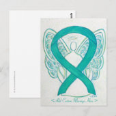 Postale Ruban de sensibilisation vert sarcelle ange Carte  (Devant / Derrière)