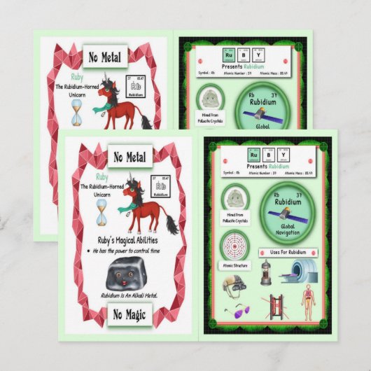 Postale Ruby - Rubidium Horn Carte de jeu Unicorn (Devant / Derrière)
