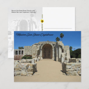 Postale Ruines de l'église de la Grande Pierre, CA - carte