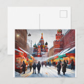 Postale Russie, Moscou, Hiver - Carte Noël 006 (Devant / Derrière)