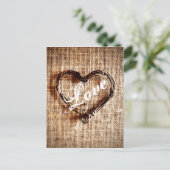 Postale Rustic Twine Heart Burlap Imprimer LOVE Carte post (Debout devant)