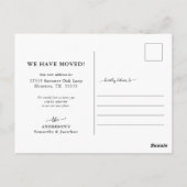 Postale Rustique Nous avons déplacé une nouvelle carte pos (Dos)