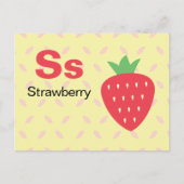 Postale S est pour fraise - Carte Flash Alphabet (Devant)