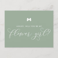 Sage Green Serez-Vous Ma Carte Fille Fleur