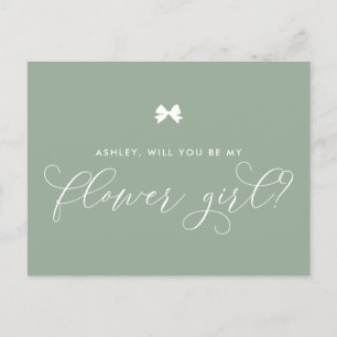 Postale Sage Green Serez-Vous Ma Carte Fille Fleur