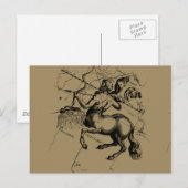 Postale Sagittarius Constellation Carte Engraving Hevelius (Devant / Derrière)