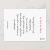 Postale Saint Basile la Grande Carte de Prière (Dos)