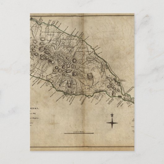 Postale Saint Christopher (Saint-Kitts), carte des Caraïbe (Devant)