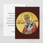 Postale Saint Nicolas la carte de prière du travailleur-ém (Devant / Derrière)