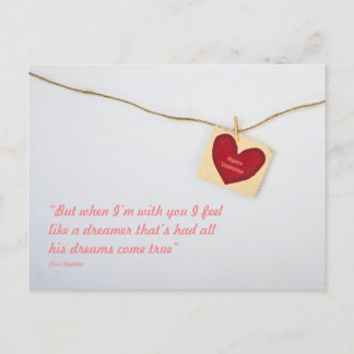 Postale Saint Valentin simple carte élégante 01