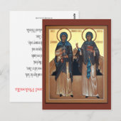 Postale Saints Zinaida et carte de prière de Philonilla (Devant / Derrière)