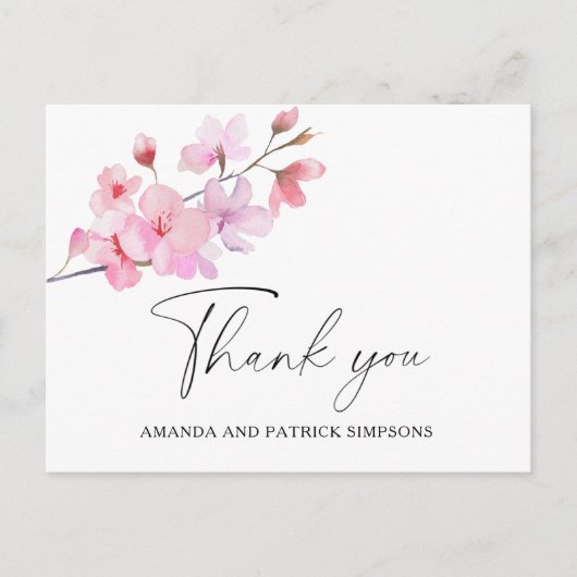 Postale Sakura - Carte de remerciement de mariage (Devant)