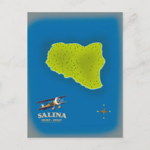 Postale Salina, Sicile carte affiche de voyage carte