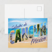 Postale Saludos de Cancun, salutations de Cancun Carte Pos (Devant / Derrière)