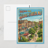 Postale Salutations de Bloomfield NJ Carte postale, Rétro (Devant / Derrière)